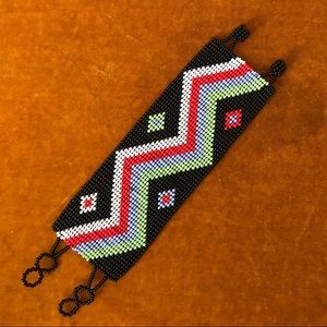 Handmade beaded huichol chaquira bracelet boho